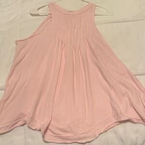 Free People Soft Pink Pleated Tank Top